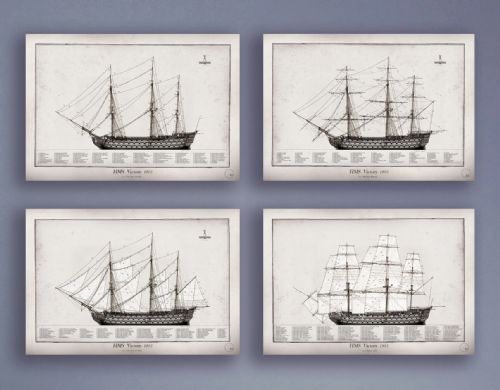 HMS Victory 1805 - set of 4 artist signed numbered prints